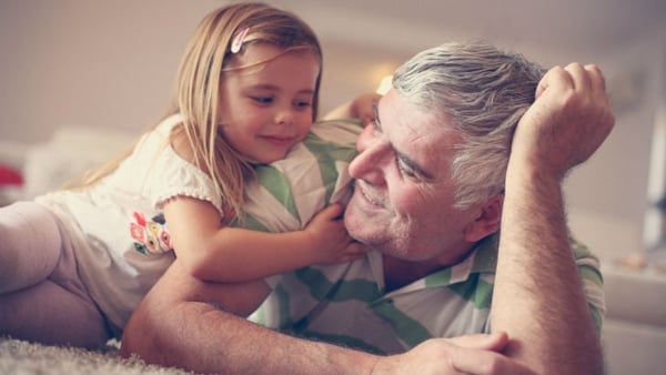 Grandfather and granddaughter
