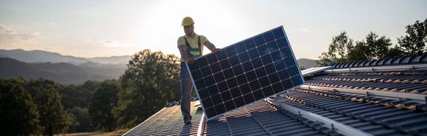 Man with solar panels