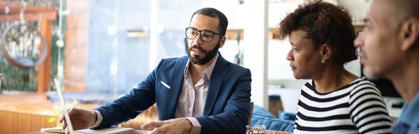 Man with clients
