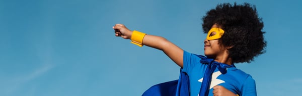 Child dressed up in super hero costume