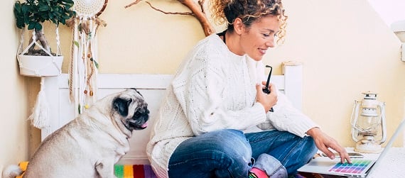 Image of a woman on her laptop