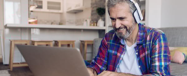 Mature man on laptop