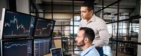 Man on computers