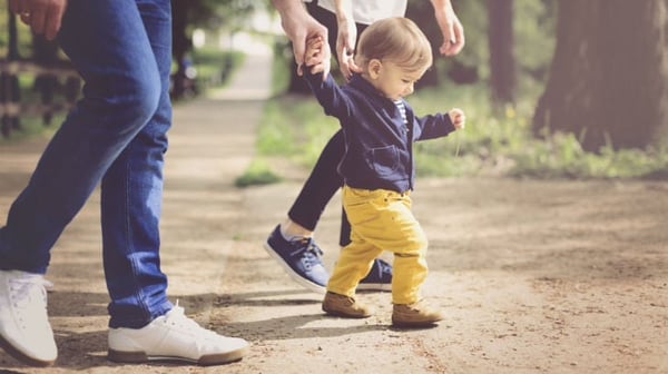 Toddler with parents