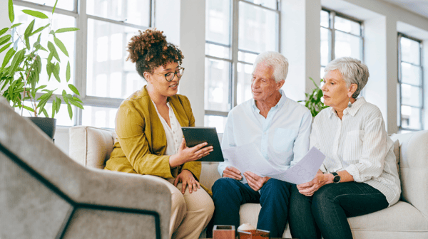 lady sat with couple