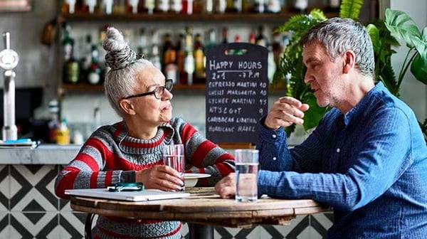 Couple in coffee shop