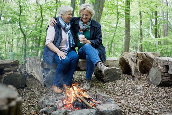 Two women laughing