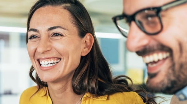 Smiling work collegues