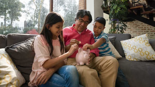 Young family at home
