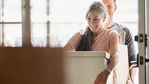 Woman with box (simple)