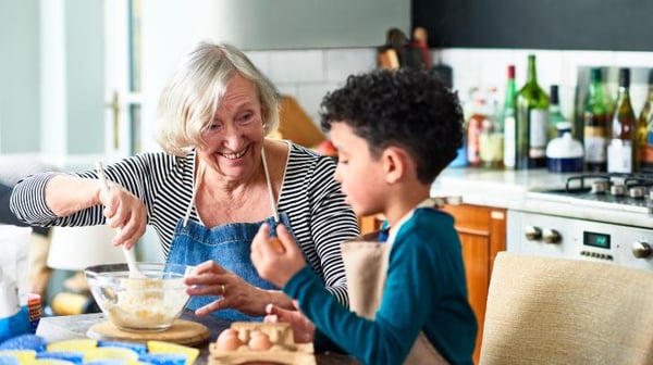Grandmother baking