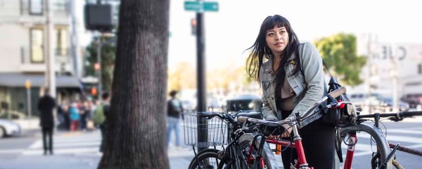 Woman on bike