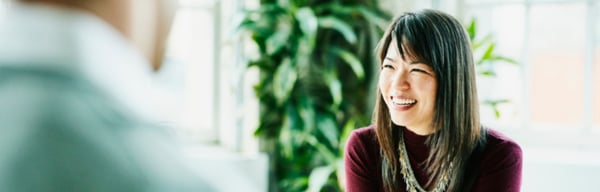 lady smiling in the office