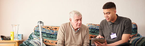 Man with care worker