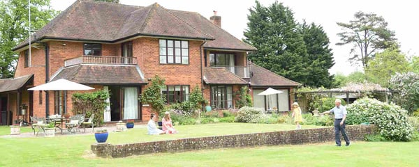 Family in garden