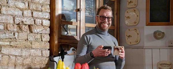 Man with cup