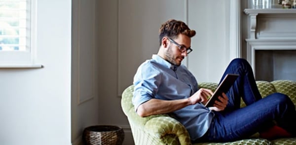 man on tablet