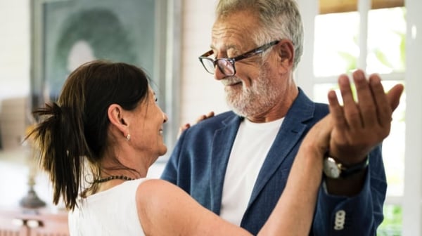 Older couple dancing