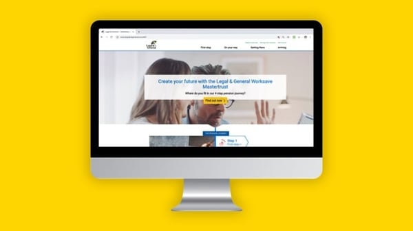 Desktop monitor showing MasterTrust website