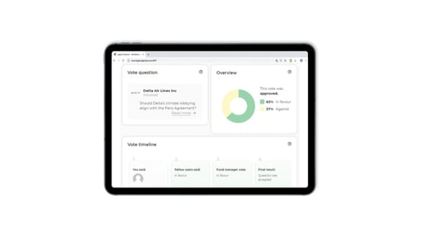 Tumelo dashboard on tablet