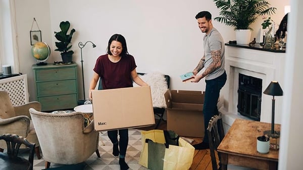 Couple moving