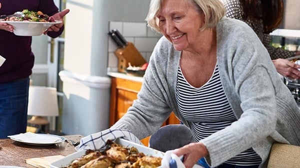 Women serving food