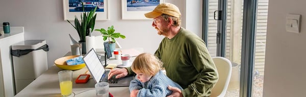 Man working with child