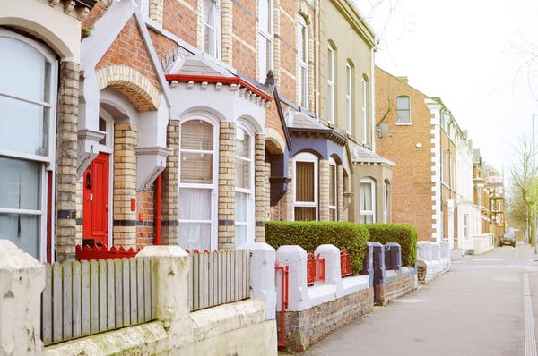 Terraced houses on a street