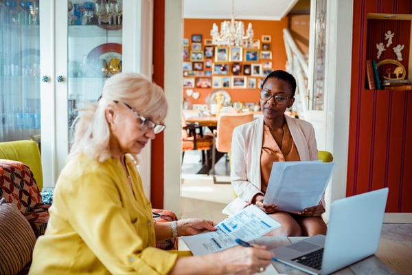 Women reading paperwork