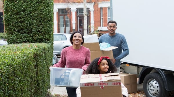 Family moving in to new home