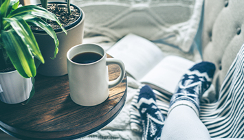 Cup of coffee on table