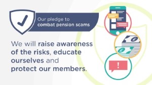 badge for pension scams pledge