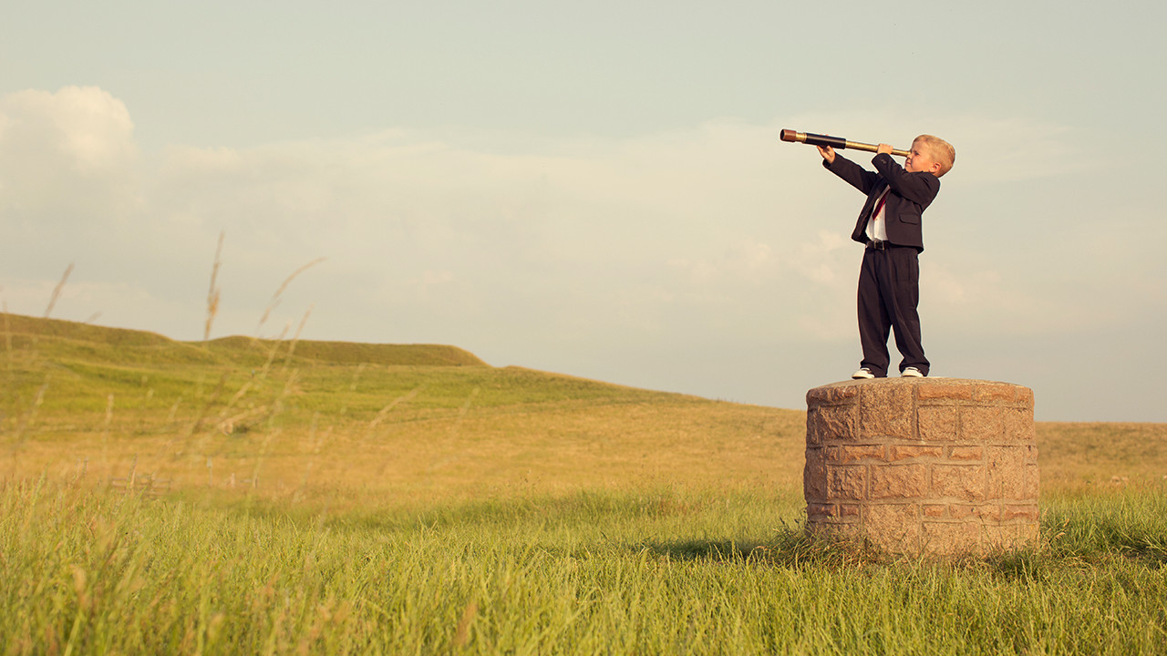 Boy with telescope