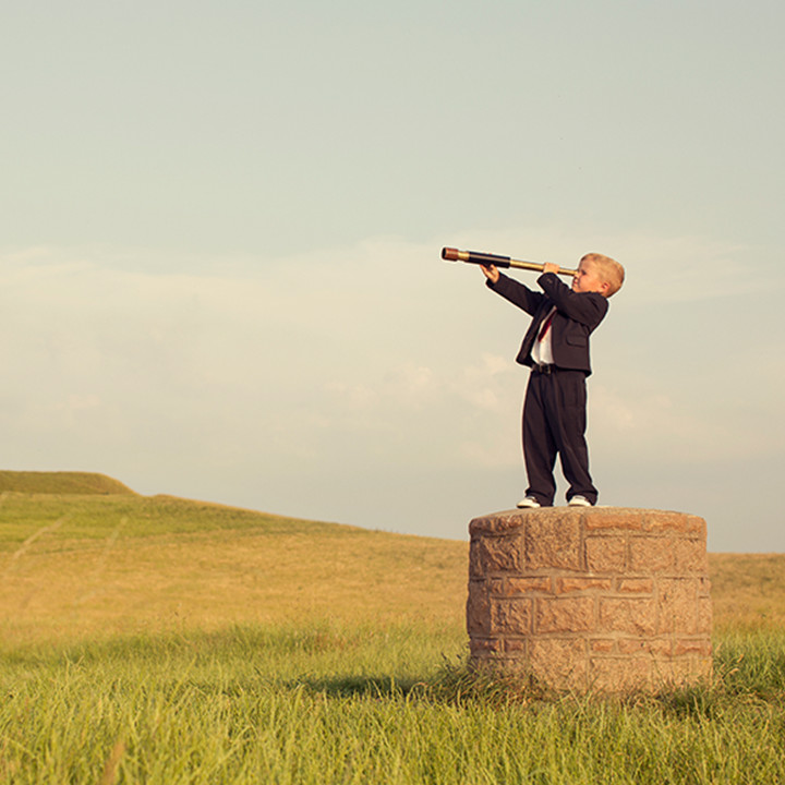 Boy with telescope