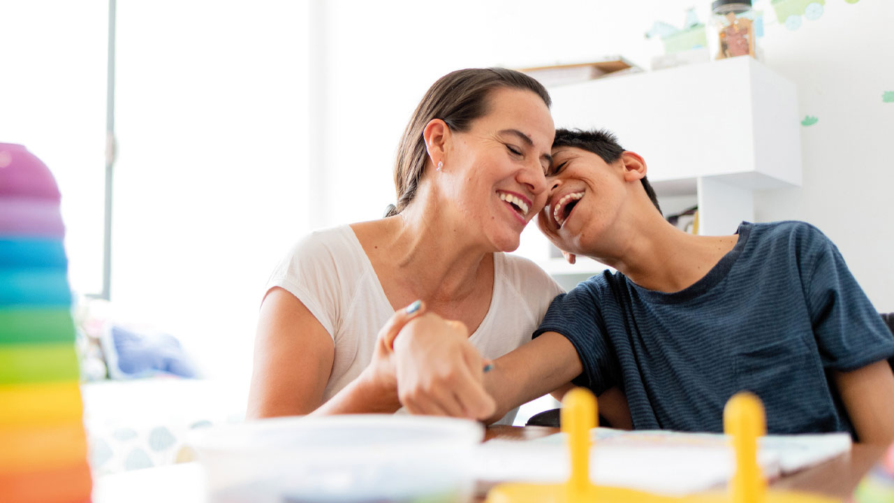 Young couple laughing