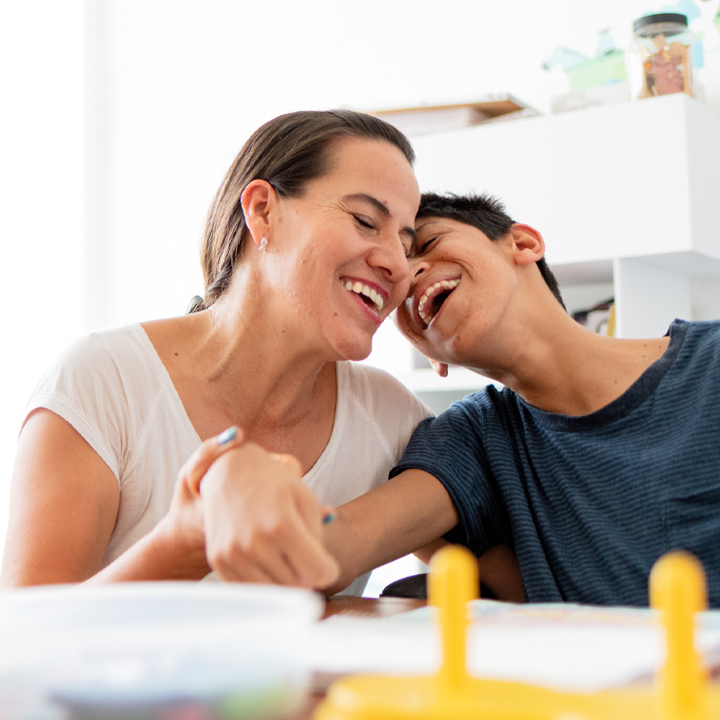 Young couple laughing