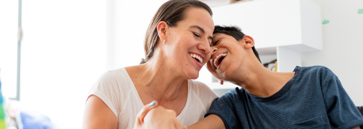 Young couple laughing