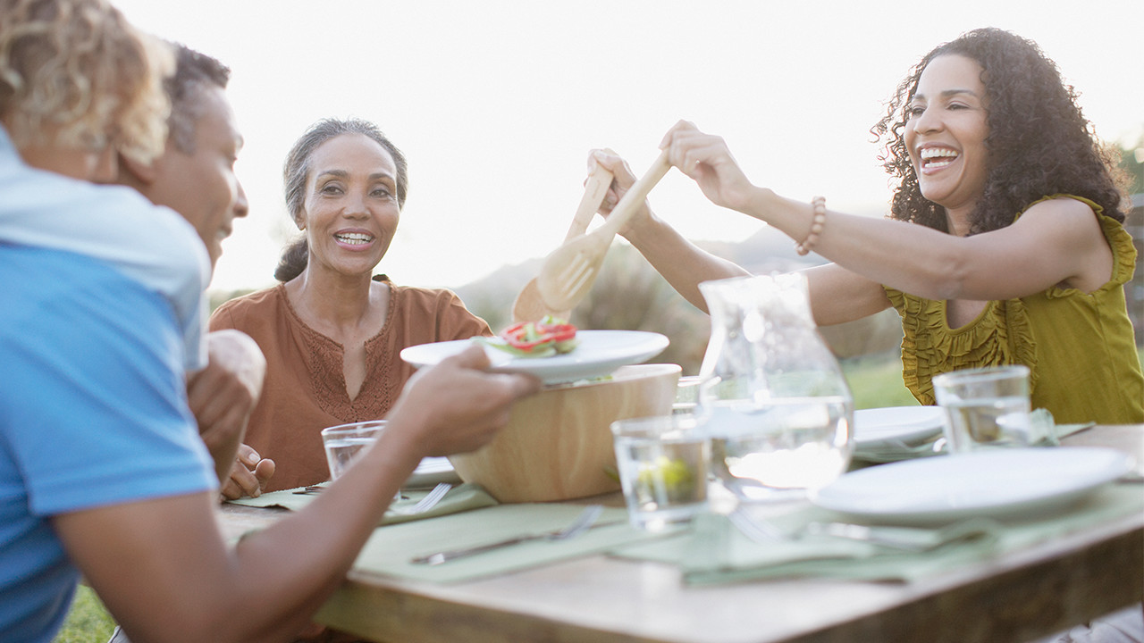 Family having picnic