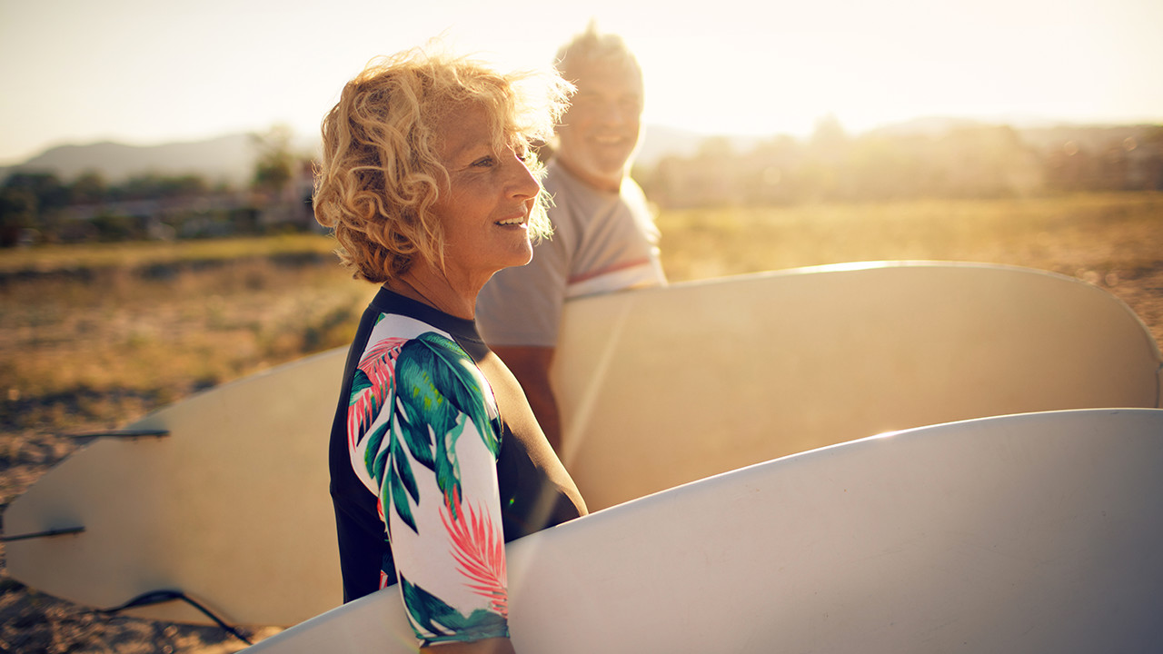 Couple surfing