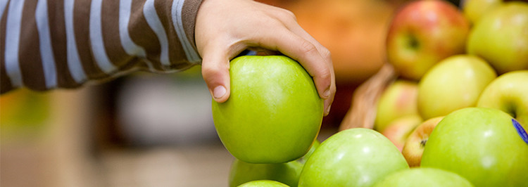 Picking an apple