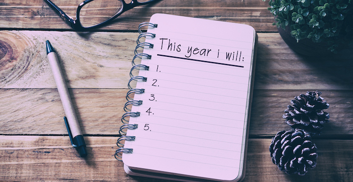 Blank diary with the text 'This year I will'
