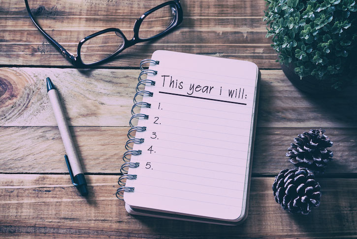 Blank diary with the text 'This year I will'