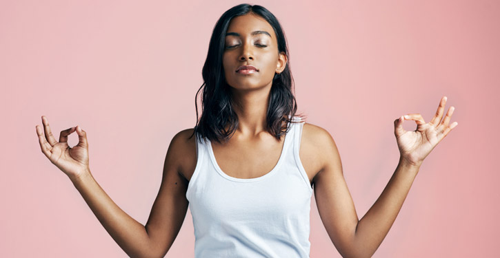Girl in yoga pose