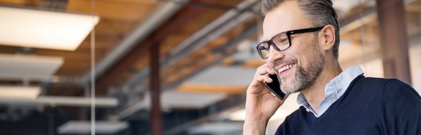 Man speaking on mobile phone