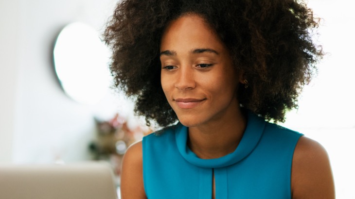 Woman engaged in work