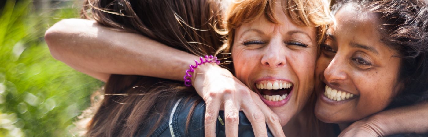 Girls hugging