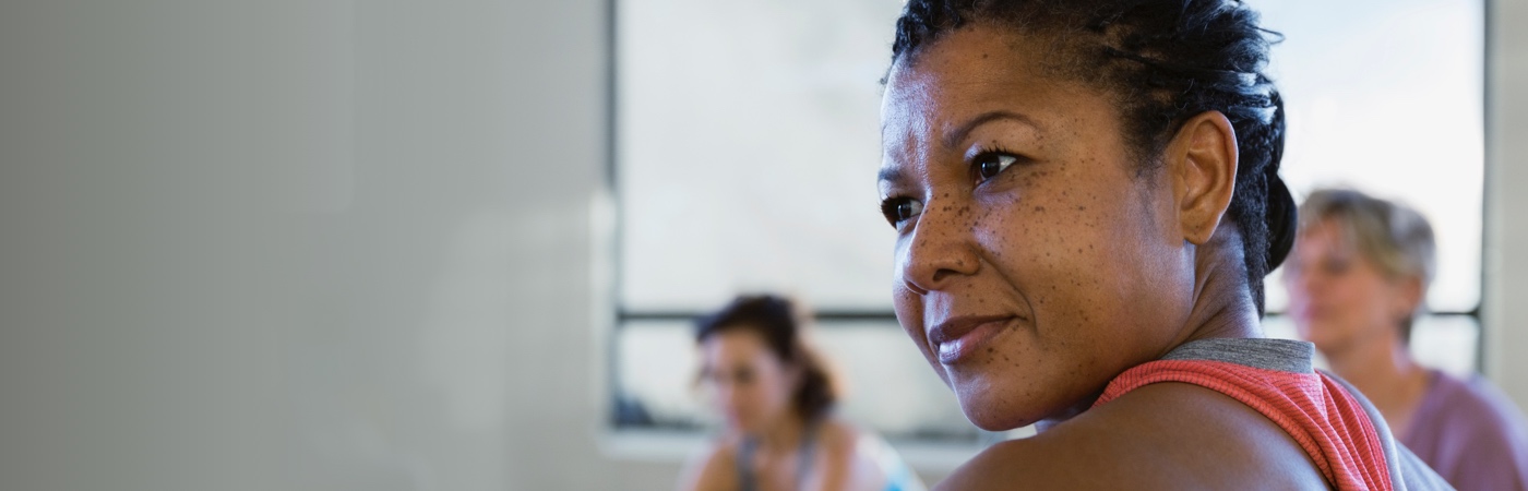 Attentive looking woman