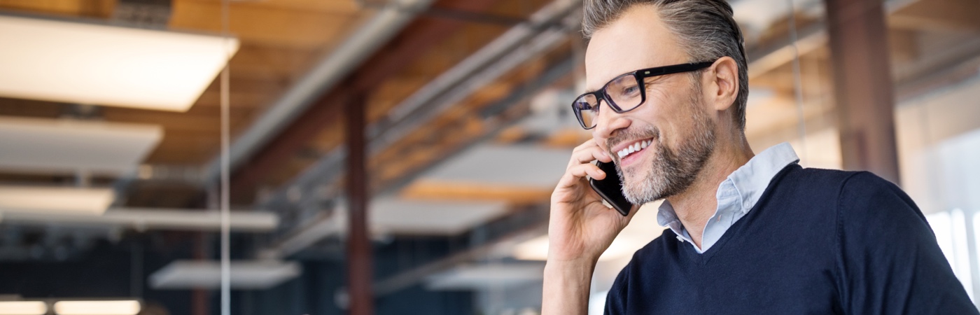 Man speaking on mobile phone