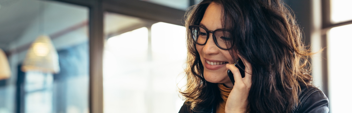 Woman talking on phone