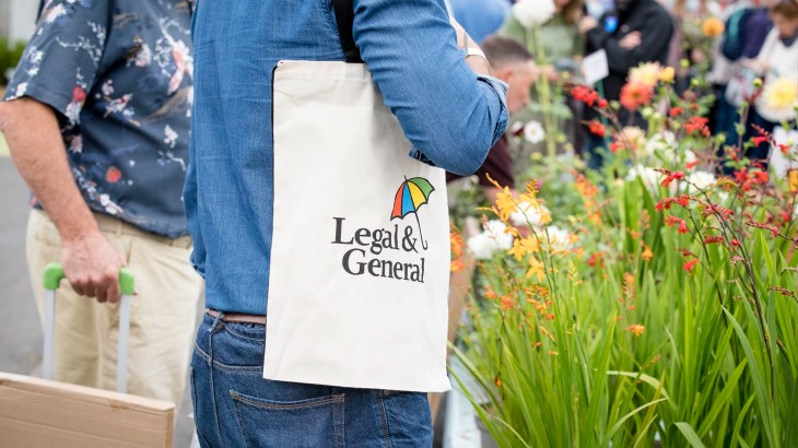 Person walking through a garden show